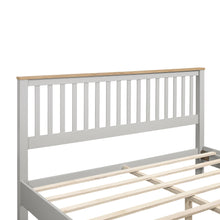 Load image into Gallery viewer, iRerts King Platform Bed Frame with Headboard and Footboard, Solid Wood Bed Frames King Size with Slats Support, Oak Top, Modern King Bed Frame No Box Spring Needed for Kids Adults, Country Gray
