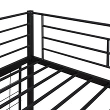 Load image into Gallery viewer, iRerts Metal Loft Bed with Desk, Twin Loft Bed Frame with Metal Grid for Kids Teens Adults, Twin Loft Bed with Ladder Guardrail, Loft Bed Frame Twin for Bedroom Dormitory, No Box Spring Needed, Black
