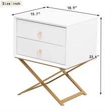 Load image into Gallery viewer, iRerts Nightstand, Modern End Side Table with Drawers, Wood Night Stands Bedside Table for Bedroom Living Room, White
