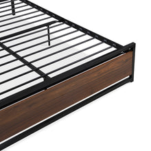 Load image into Gallery viewer, iRerts Queen Platform Bed Frame with Headboard, Industrial Metal Queen Bed Frame with Slat Support, Modern Bed Frame Queen Size for Adults Teens Kids Bedroom, No Box Spring Needed, Brown
