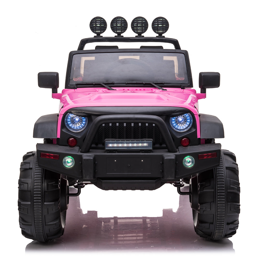 iRerts Pink 12V Battery Powered Ride On Cars with Remote Control, Kids Ride on Truck for  Boys Girls, Kids Electric Cars with  MP3 USB, LED Headlights, Ride On Toys for Kids Birthday Christmas Gift