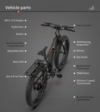 Load image into Gallery viewer, Electric Bike 26&quot;, iRerts Adult Electric Bicycle with Removable Battery and 3 Riding Modes, Lightweight Electric Bikes for Women Men, Commuter E-Bike Adult Electric Bike for Snow Beach City, Black
