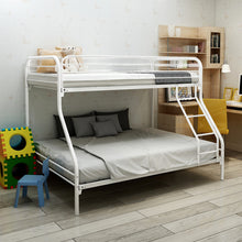 Load image into Gallery viewer, iRerts Metal Bunk Bed Twin Over Full, Heavy Duty Twin Bunk Beds for Kids Teens Adults, Twin Over Full Bunk Bed with Slats Support, No Box Spring Needed, Bunk Bed for Bedroom Dorm, White
