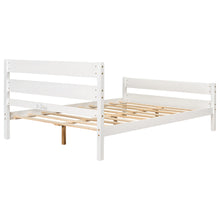 Load image into Gallery viewer, iRerts Full Platform Bed Frame, Solid Wood Full Bed Frame with Headboard, Footboard, Wood Slat Support, Modern Full Size Bed Frame No Box Spring Needed for Bedroom, Kids Room, Apartment, White
