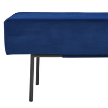 Load image into Gallery viewer, iRerts 45&quot; Bench for Bedroom, Ottoman Bench Seat Upholstered Bedroom Benches, Modern Entryway Bench Couch Long Bench with Steel Legs for Entryway Dining Room Living Room Bedroom End of Bed, Blue

