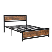 Load image into Gallery viewer, iRerts Metal Queen Platform Bed Frame with Headboard and Footboard, Heavy Duty Queen Bed Frame with Metal Slat Support, No Box Spring Needed, Industrial Queen Size Bed Frames for Bedroom, Black
