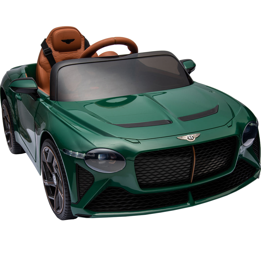 12V Ride On Car with Remote Control, Licensed Bentley Mulsanne Ride On Toys for Boy Girl, Kids Electric Car with Music, USB, MP3, Light, Battery Powered Ride On Vehicle for Kids Birthday Gift, Green