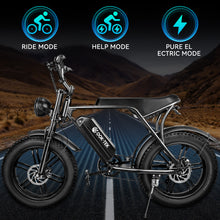 Load image into Gallery viewer, iRerts Electric Bike for Adults, Adult Electric Bike with 750W Motor, 48V 15AH Battery, 20&quot; Fat Tire, 30MPH and 68 Miles Long Range, E-Bike Adult Electric Bicycles for Women Men City Commuter, Black
