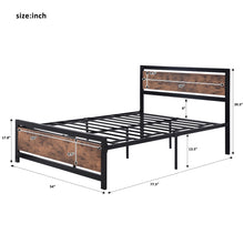 Load image into Gallery viewer, iRerts Full Bed Frame, Industrial Metal Full Platform Bed Frame, Full Size Bed Frames with Headboard, Footboard, Slat Support, Bed Frame Full Size for Bedroom, No Box Spring Needed, Black
