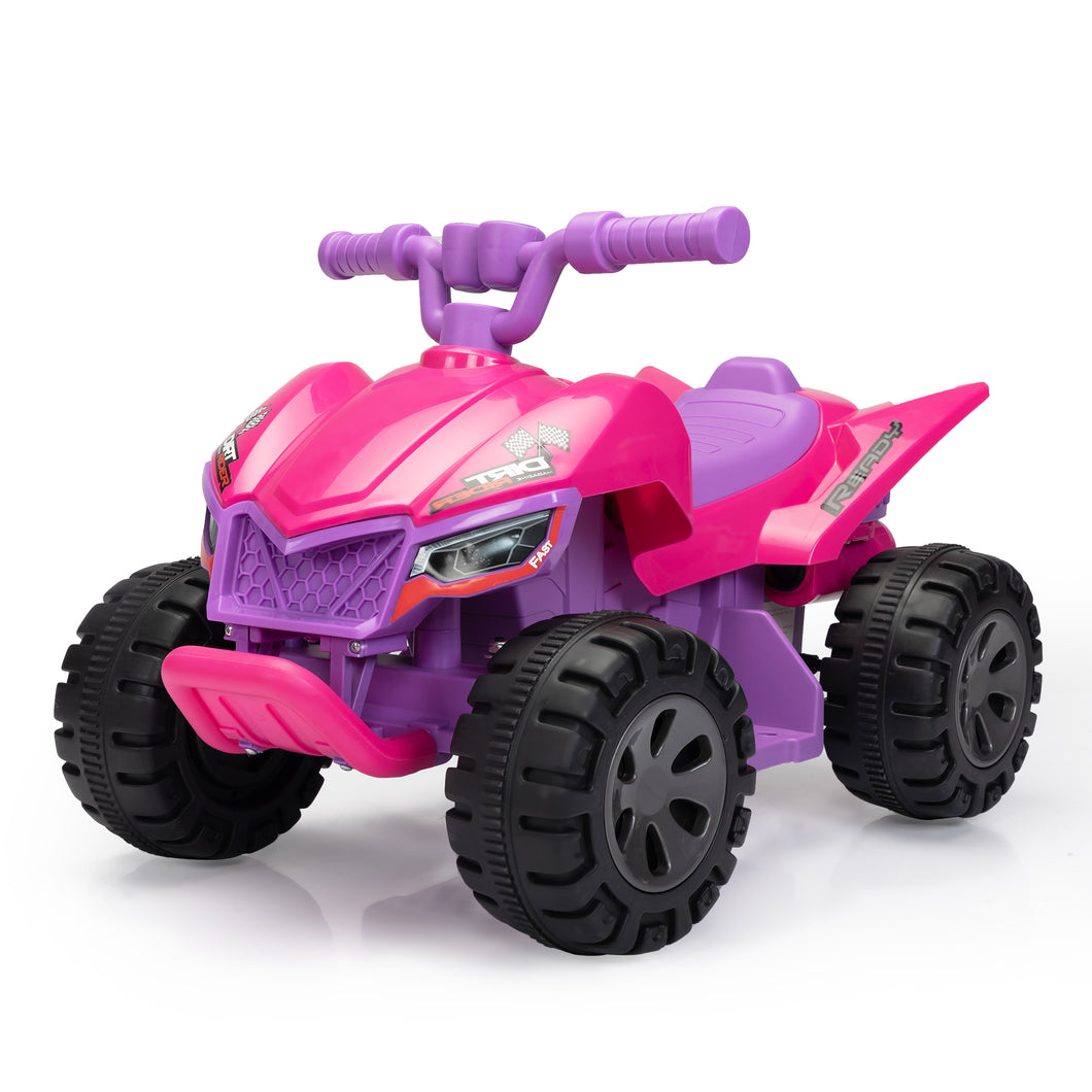 iRerts Kids Ride on ATV, 6V Ride on Toys with Music, LED Lights and Spray Device, Battery Powered Kids Electric Quad Car, Ride-on Cars for Toddlers 3-5 Year Old Boys Girls Gifts