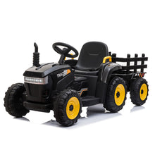 Load image into Gallery viewer, iRerts 12V Kids Ride On Tractor with Trailer, Battery Powered Electric Vehicles for Kids Boys Girls Gifts, Kids Ride on Toys with USB, Music, LED Lights, 3 Gear Shift Kids Electric Tractor
