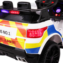 Load image into Gallery viewer, iRerts 12V Kid Ride on Police Car, Kids Ride on Toys for Boys Girls, Battery Powered Kids Electric Car with Remote Control, Siren, Flashing Lights, Music, 3-5 Years Old Kids Birthday Gifts, White

