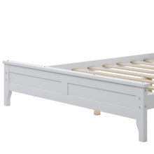 Load image into Gallery viewer, iRerts Full Platform Bed Frame with Headboard and Footboard, Solid Wood Bed Frames Full Size with Slats Support, Oak Top, Modern Full Bed Frame No Box Spring Needed for Kids Adults, White
