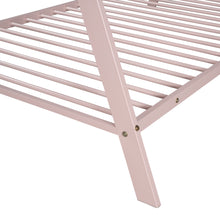 Load image into Gallery viewer, iRerts House Twin Bed Frame, Metal Twin Size Play House Bed Frame for Kids Teens Boys Girls, Kids Toddlers Tent Bed Frame Twin Size with Metal Slats, No Box Spring Needed, Pink
