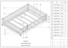 Load image into Gallery viewer, iRerts Full size Floor Platform Bed, Wood Full Floor Bed Frame for Kids Toddlers, Low Floor Full Size Bed Frame with Fence Guardrail and Door, kids Full Bed for Boys Girls, No Box Spring Needed, White
