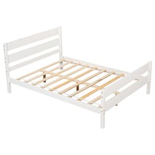 Load image into Gallery viewer, iRerts Full Platform Bed Frame, Solid Wood Full Bed Frame with Headboard, Footboard, Wood Slat Support, Modern Full Size Bed Frame No Box Spring Needed for Bedroom, Kids Room, Apartment, White
