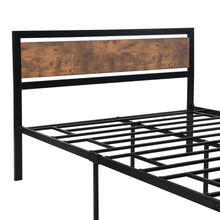 Load image into Gallery viewer, iRerts Queen Bed Frame, Industrial Metal Queen Platform Bed Frame, Queen Size Bed Frames with Headboard, Footboard, Slat Support, Bed Frame Queen Size for Bedroom, No Box Spring Needed, Black
